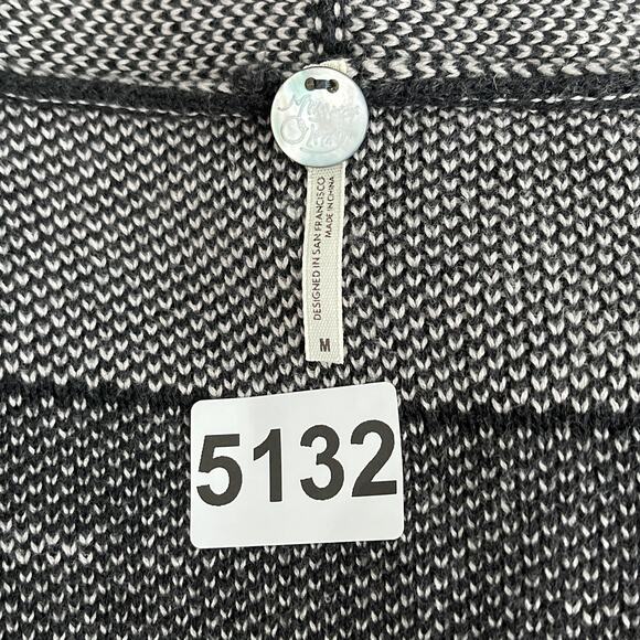 Margaret O'Leary Sweater Women M Aztec Knit Open Front Cardigan Long Duster - Picture 7 of 10